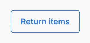 Nút Return items (chữ xanh, viền xanh) ở góc trên bên phải trang theo dõi đơn của khách.